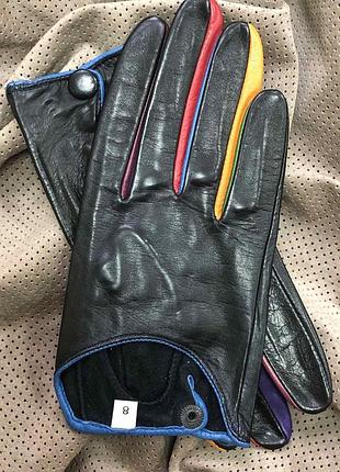 Перчатки женские без подкладки укороченные. 8"/22 см