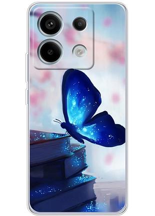 Чехол силиконовый с картинкой на xiaomi redmi note 13 5g (бабочка)