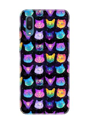 Чехол на samsung galaxy a02/a022 (2021) :: кошки фон (принт 362)