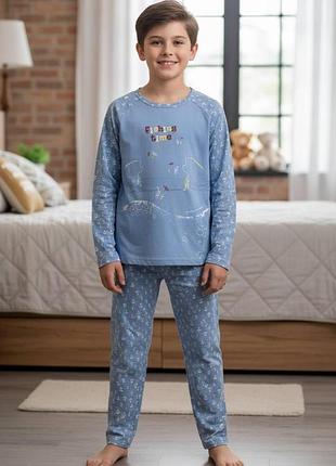 Пижама для мальчика baykar арт 9086-107 синий 8-128-134 см 8-9 лет