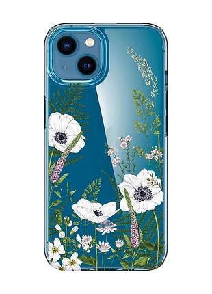 Прозорий чохол для iphone 13 mini :: квіти польові (принт 363)