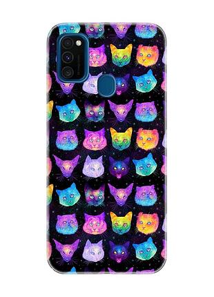 Чохол на samsung galaxy m30s/m21 :: котики фон (принт 362)