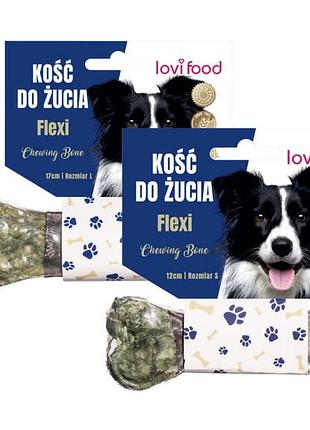 Ласощі у вигляді жувальної кістки lovi food.(лосось/яловичіна/спіруліна) м-17см