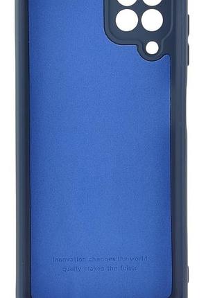 Чехол silicone case box для samsung galaxy m32 / m325 бампер с микрофиброй темно-синий 3