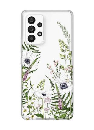 Прозрачный чехол на samsung galaxy a53 :: цветы полевые (принт 363)