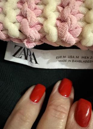 Чорний трикотажний топ zara 6