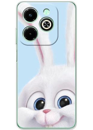 Чехол силиконовый с картинкой на infinix hot 40i (кролик снежок)