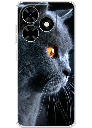 Чехол силиконовый с картинкой на tecno spark go 2024 (британский кот)