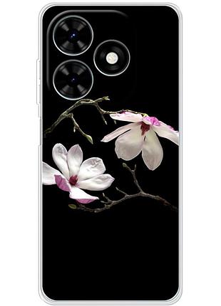 Чохол силіконовий з картинкою на tecno spark go 2024 (квітка, манголія)