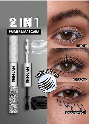 Тушь для ресниц 2-в-1 sheglam all-in-one primer &amp; tubing mascara black (6019)
