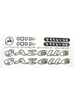 Наклейка gazelle на раму велосипеда, серый (nak048)