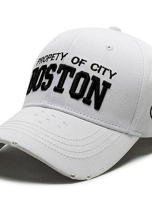 Бейсболка от narason белая с черным логотипом boston