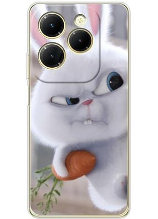 Чехол силиконовый с картинкой на infinix hot 40 (кролик снежок)