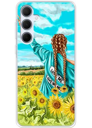 Чехол силиконовый с картинкой на samsung galaxy a35 5g (a356) (патриотический, девушка украинка)