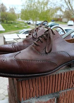 Английская классика! кожаные туфли премиум бренда grenson oxford brogues