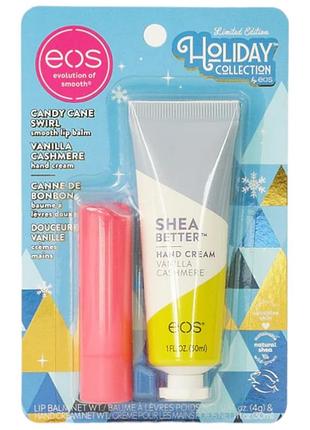 Набор бальзам для губ и крем для рук eos vanilla cashmere travel cream & balm 37 мл