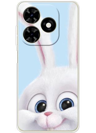 Чехол силиконовый с картинкой на tecno spark 20c (кролик снежок)