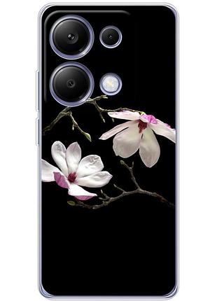 Чохол силіконовий з картинкою на xiaomi poco m6 pro (квітка, манголія)
