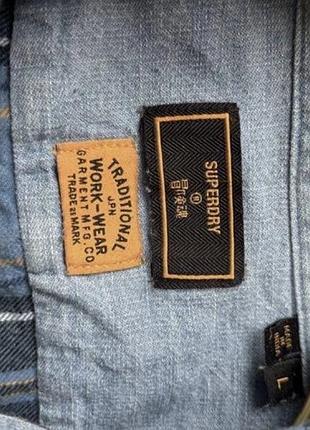 Сорочка бавовняна superdry під фланель, розмір m,l 6
