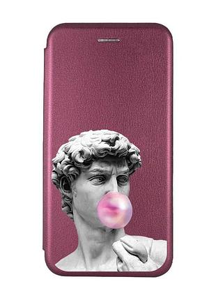 Чохол-книжка з малюнком для samsung galaxy a05 (a055) бордовий :: скульптура (принт 352)