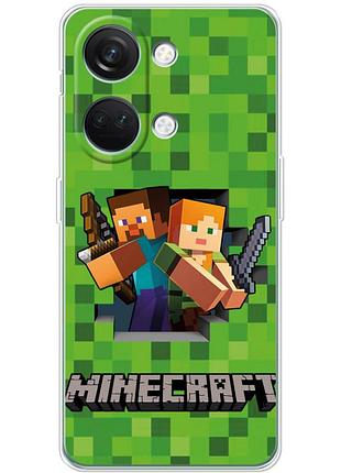Чохол силіконовий з картинкою на oneplus nord 3 5g (майнкрафт, minecraft)