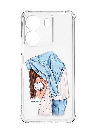 Чехол с утолщёнными углами на xiaomi redmi 13c :: поцелуй (принт 33)