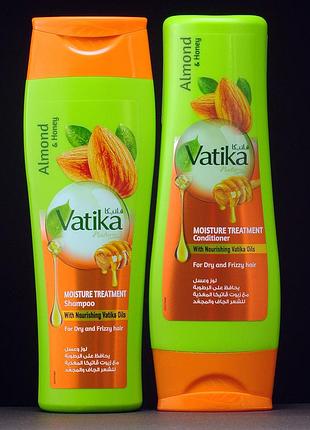 Набір зволожуючий шампунь і кондиціонер almond and honey moisture treatment vatika dabur 200 мл