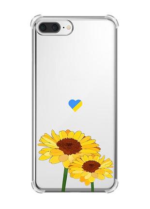 Чохол з потовщеними кутами на iphone 7 plus/ 8 plus :: жовті квіти (принт 364)