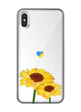 Прозрачный чехол на iphone xs max :: желтые цветы (принт 364)
