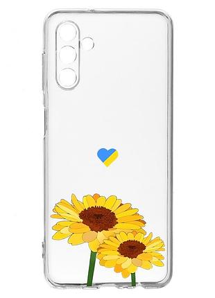 Прозорий чохол на samsung galaxy a54 5g / a546 :: жовті квіти (принт 364)