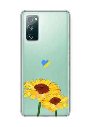 Прозрачный чехол на samsung galaxy s20 fe :: желтые цветы (принт 364)