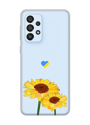 Прозрачный чехол на samsung galaxy a33 5g :: желтые цветы (принт 364)