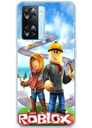 Чехол силиконовый с картинкой на oppo a57s (роблокс, roblox)