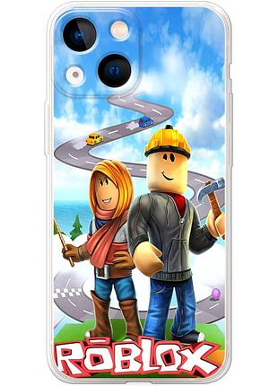 Чехол силиконовый с картинкой на iphone 13 mini (роблокс, roblox)