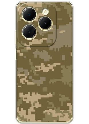 Чехол силиконовый с картинкой на infinix hot 40 (патриотический, камуфляж пиксель)