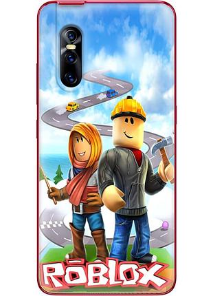 Чехол силиконовый с картинкой на vivo v15 pro (роблокс, roblox)
