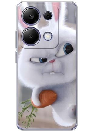 Чохол силіконовий з картинкою на xiaomi poco m6 pro (кролик сніжок)