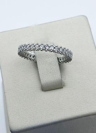 Кольцо серебряное с кубическим цирконием "дорожка" 19,5 1,88 г