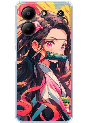 Чехол силиконовый с картинкой на zte blade a54 (аниме, anime)