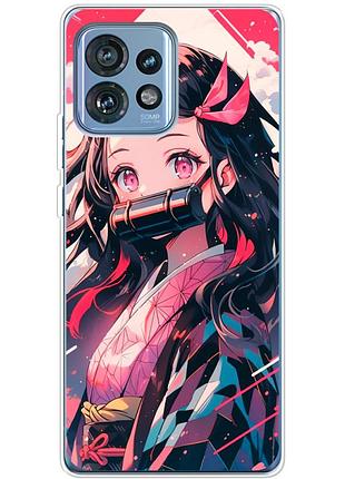 Чехол силиконовый с картинкой на motorola edge 40 pro (аниме, anime)