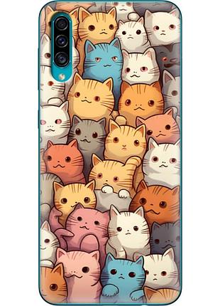 Чехол силиконовый с картинкой на samsung galaxy a30s (a307) (котики)