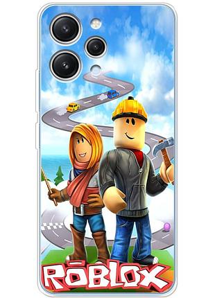 Чехол силиконовый с картинкой на xiaomi redmi 12 (роблокс, roblox)