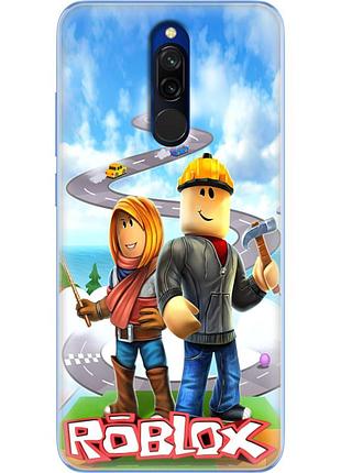 Чехол силиконовый с картинкой на xiaomi redmi 8 (роблокс, roblox)