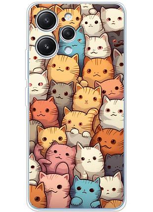 Чехол силиконовый с картинкой на xiaomi redmi 12 (котики)