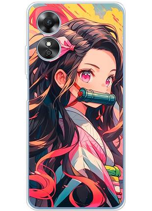 Чехол силиконовый с картинкой на oppo a17 (аниме, anime)