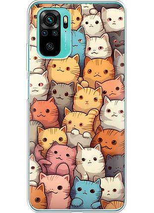 Чехол силиконовый с картинкой на xiaomi poco m5s (котики)