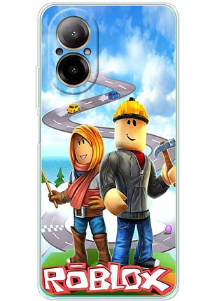 Чехол силиконовый с картинкой на realme c67 (роблокс, roblox)