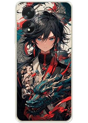 Чехол силиконовый с картинкой на oppo a38 4g (аниме, anime)