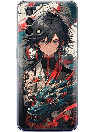 Чехол силиконовый с картинкой на oppo a74 4g (аниме, anime)