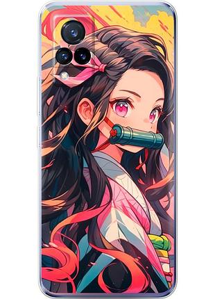Чехол силиконовый с картинкой на vivo v21 (аниме, anime)